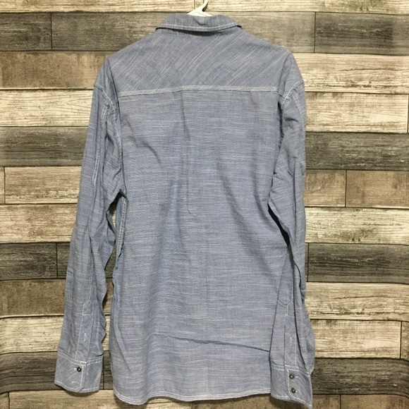 BKE Athletic Fit Button Up Shirt Men’s XL Blue Striped Lightweight Casual - Picture 3 of 8